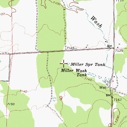 Topographic Map of Miller Spring Tank, AZ