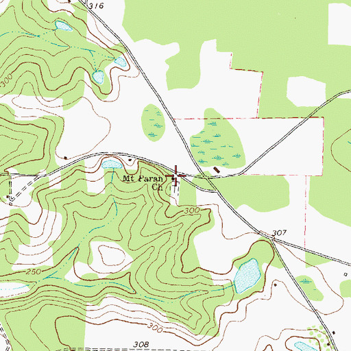 Topographic Map of Mount Paran Church, GA