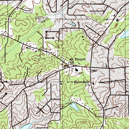 Topographic Map of Mount Pisgah Church, GA