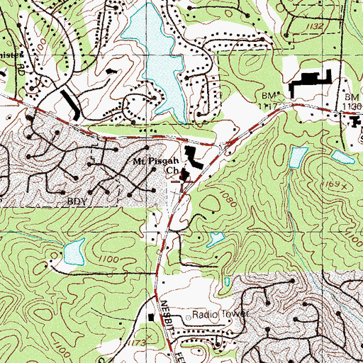 Topographic Map of Mount Pisgah Church, GA