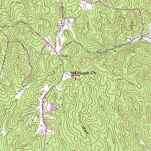 Topographic Map of Mount Pisgah Church, GA