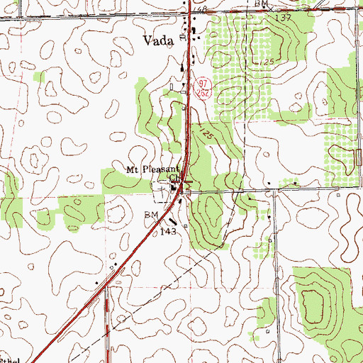 Topographic Map of Mount Pleasant Church, GA