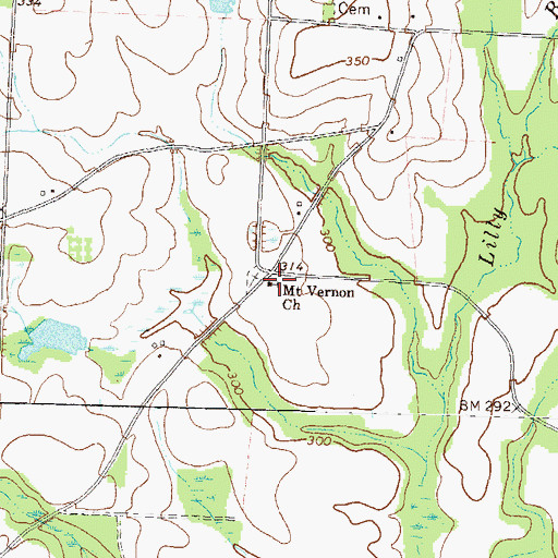 Topographic Map of Mount Vernon Baptist Church, GA