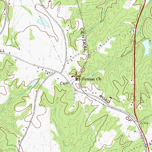 Topographic Map of Mount Vernon Church, GA