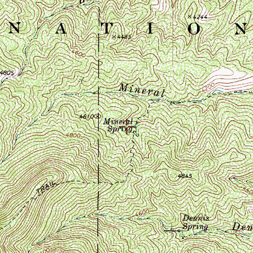 Topographic Map of Mineral Spring, AZ