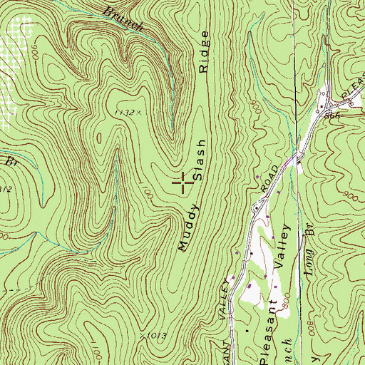Topographic Map of Muddy Slash Ridge, GA