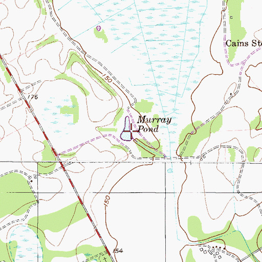 Topographic Map of Murray Pond, GA