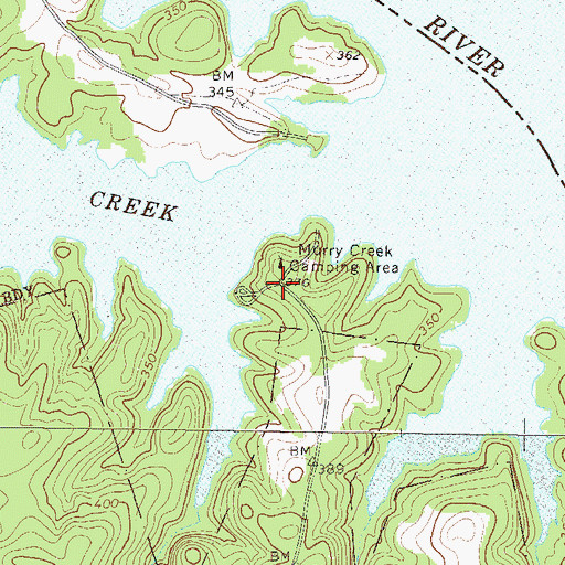Topographic Map of Murry Creek Camping Area, GA