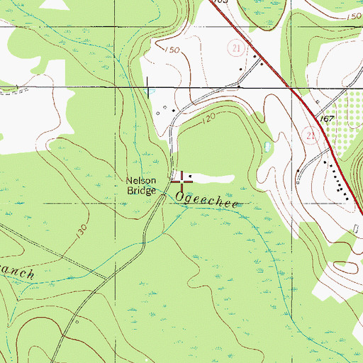 Topographic Map of Nelson Bridge, GA