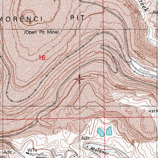 Topographic Map of Modoc Mountain, AZ