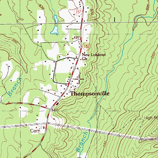 Topographic Map of New Lookout Church, GA