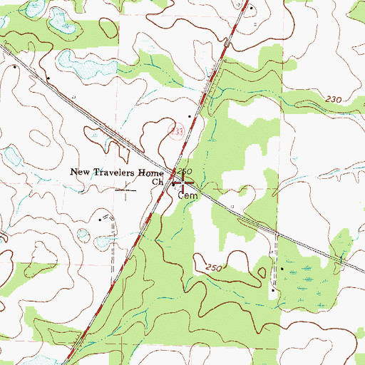 Topographic Map of New Travelers Home Church, GA