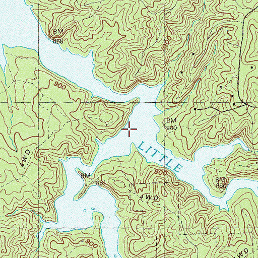 Topographic Map of Noonday Creek, GA