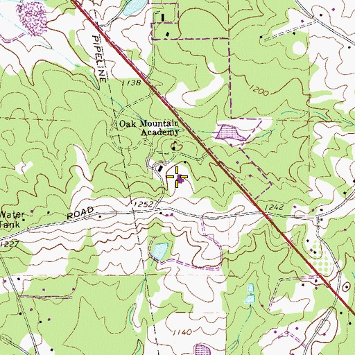 Topographic Map of Oak Mountain Academy, GA