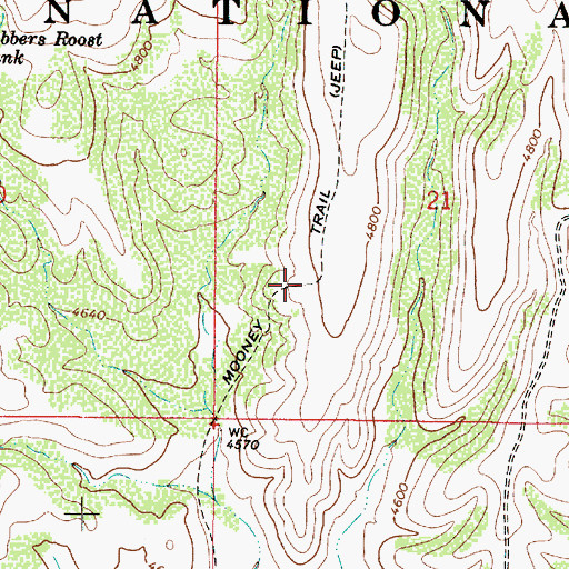 Topographic Map of Mooney Trail, AZ