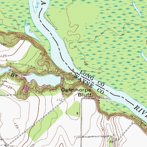 Topographic Map of Oglethorpe Branch, GA