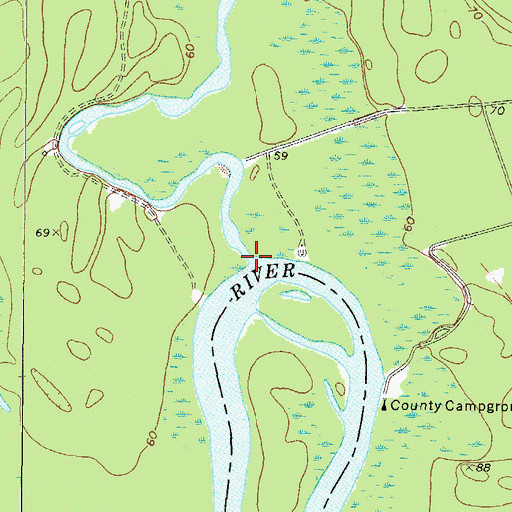Topographic Map of Ohoopee River, GA