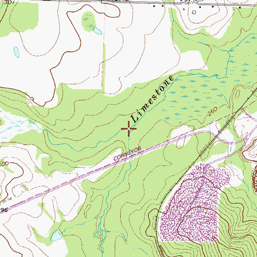 Topographic Map of Okeetuck Creek, GA