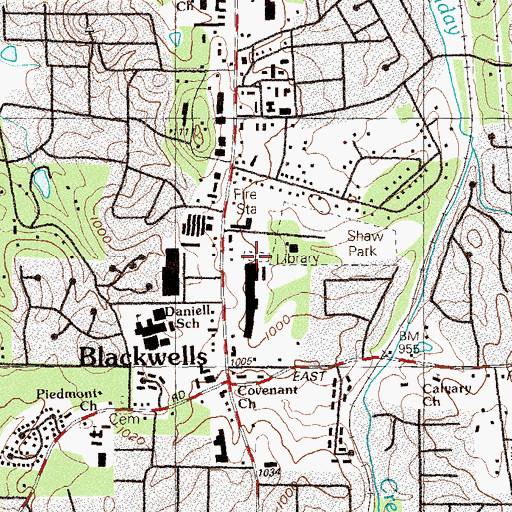 Topographic Map of Old Ebenezer Cemetery, GA