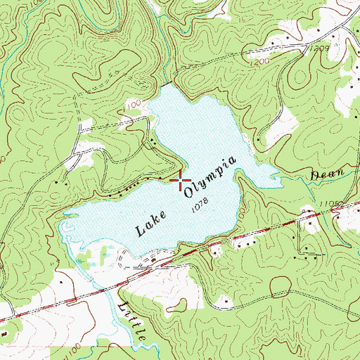 Topographic Map of Lake Olympia, GA