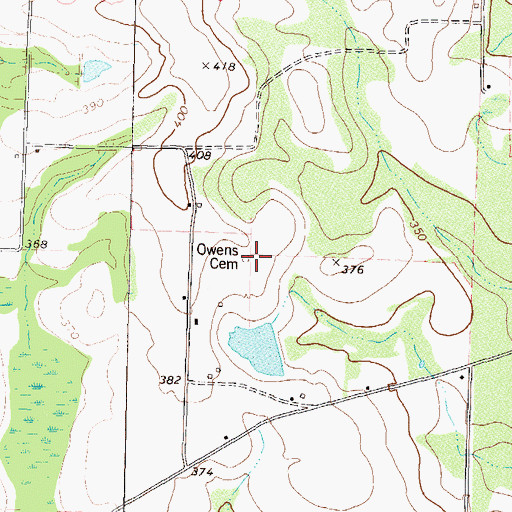 Topographic Map of Owens Cemetery, GA