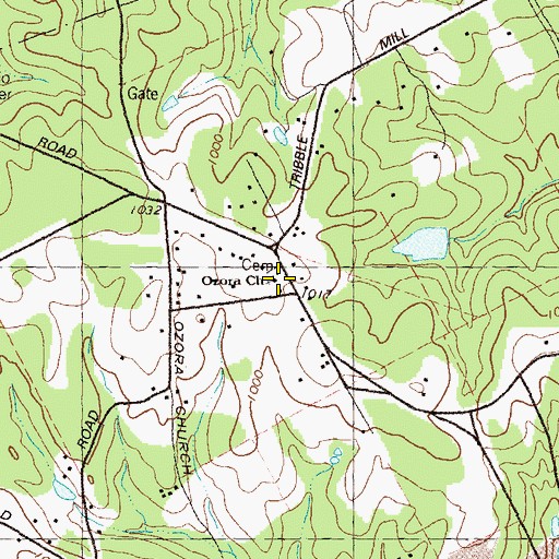Topographic Map of Ozora Church, GA