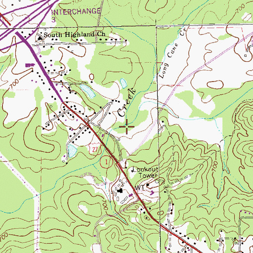 Topographic Map of Panther Creek, GA