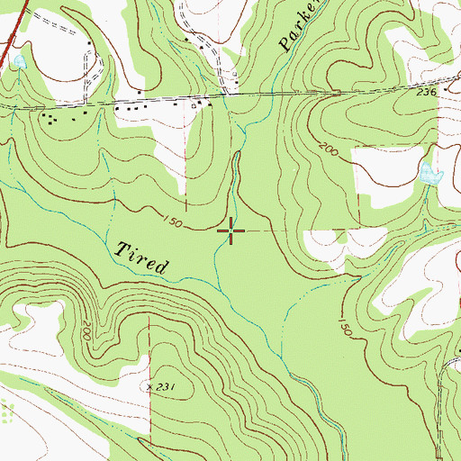 Topographic Map of Parkers Mill Creek, GA
