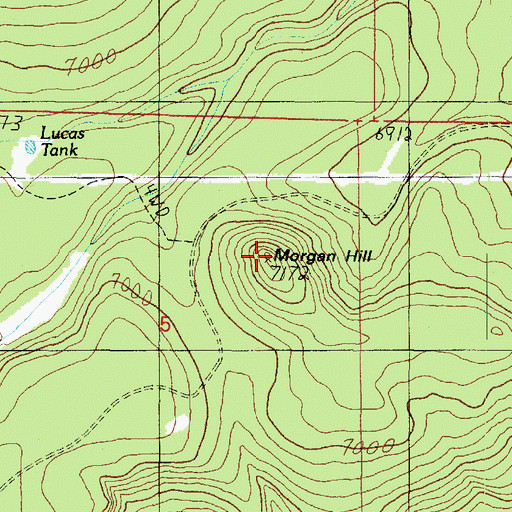 Topographic Map of Morgan Hill, AZ