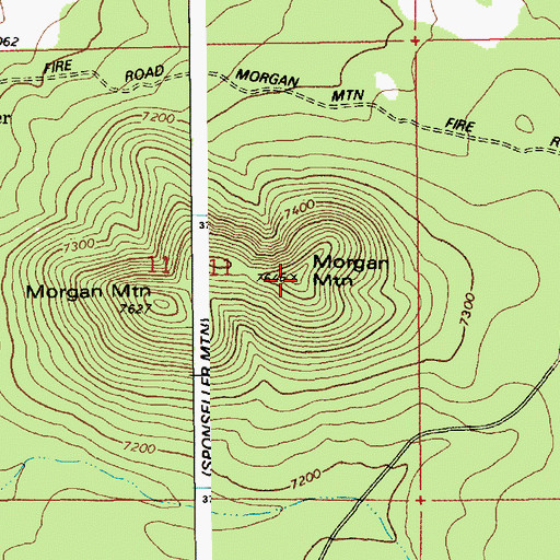 Topographic Map of Morgan Mountain, AZ