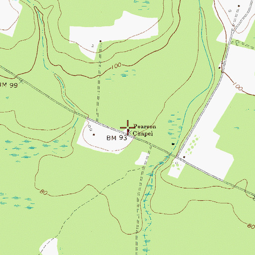 Topographic Map of Pearson Chapel, GA