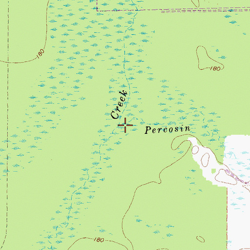 Topographic Map of Percosin Creek, GA