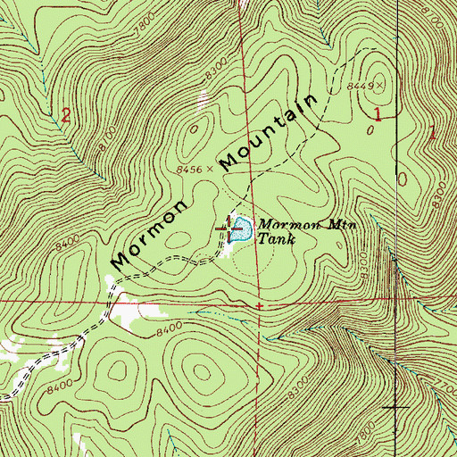 Topographic Map of Mormon Mountain Tank, AZ