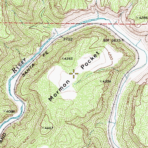 Topographic Map of Mormon Pocket, AZ