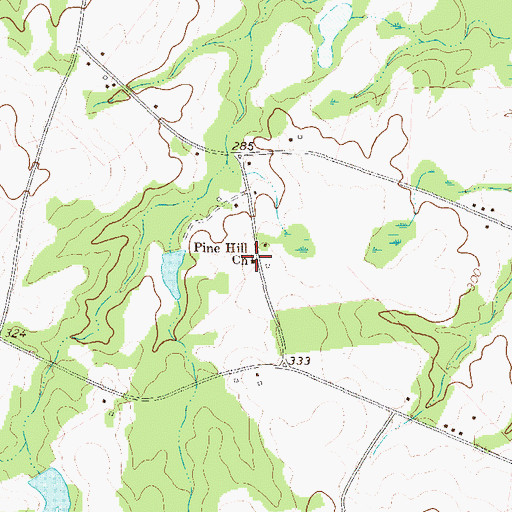 Topographic Map of Pine Hill Church, GA