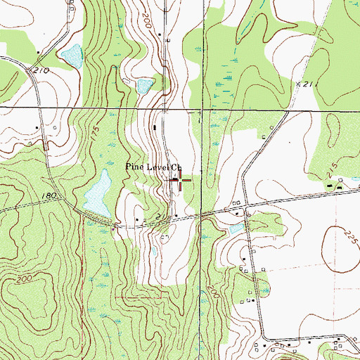 Topographic Map of Pine Level Church, GA