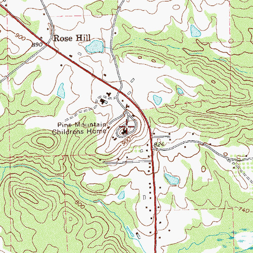 Topographic Map of Pine Mountain Childrens Home, GA