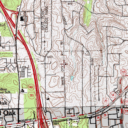 Topographic Map of Piney Grove Church, GA