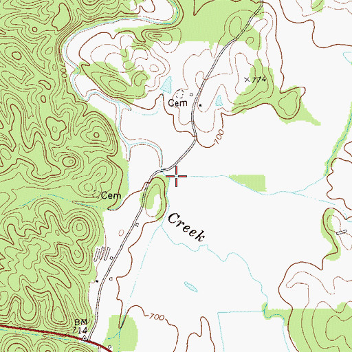 Topographic Map of Pinhook Creek, GA