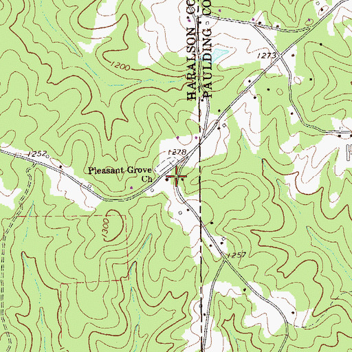 Topographic Map of Pleasant Grove Church, GA