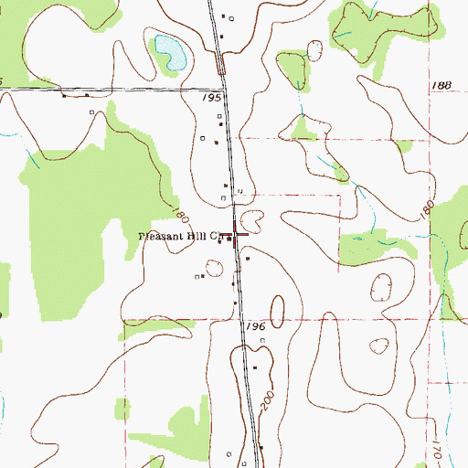 Topographic Map of Pleasant Hill Church, GA