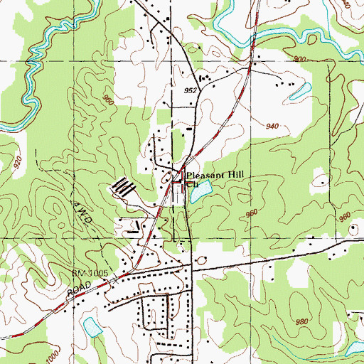 Topographic Map of Pleasant Hill Baptist Church, GA