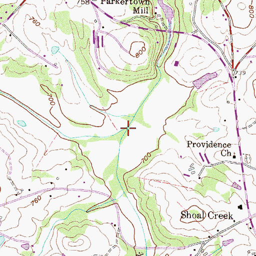 Topographic Map of Pooles Creek, GA