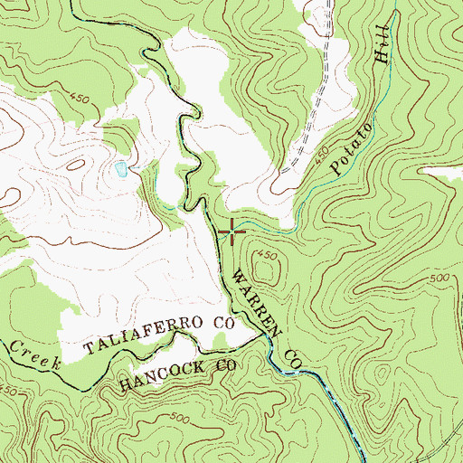 Topographic Map of Potato Hill Branch, GA