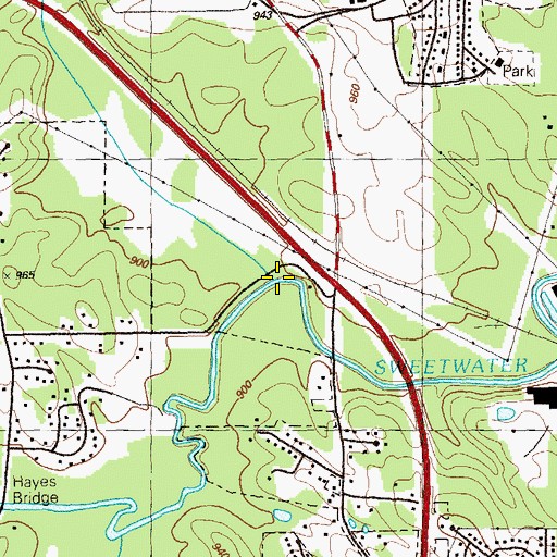 Topographic Map of Powder Springs Creek, GA