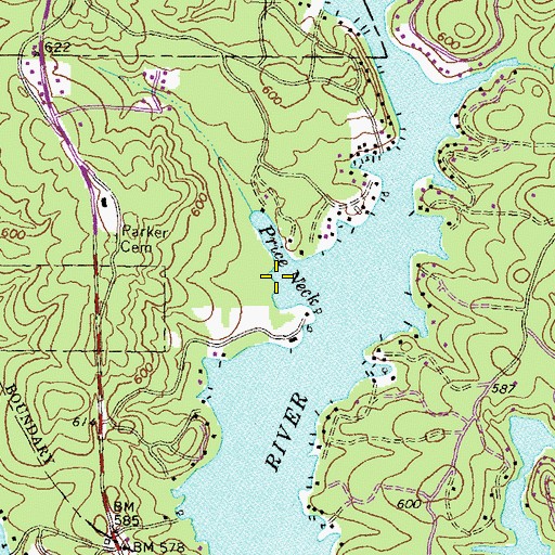 Topographic Map of Price Neck, GA