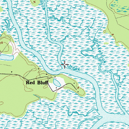 Topographic Map of Quarterman Creek, GA