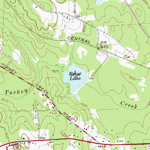 Topographic Map of Reese Lake, GA