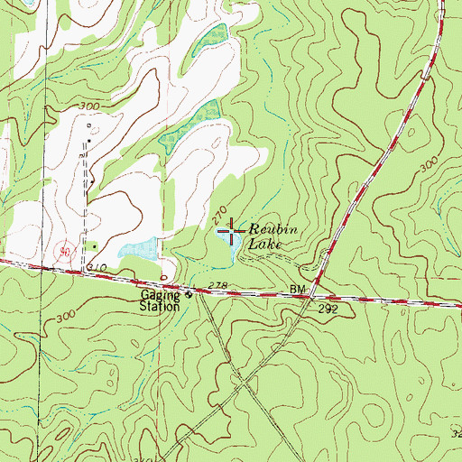 Topographic Map of Reubin Lake, GA