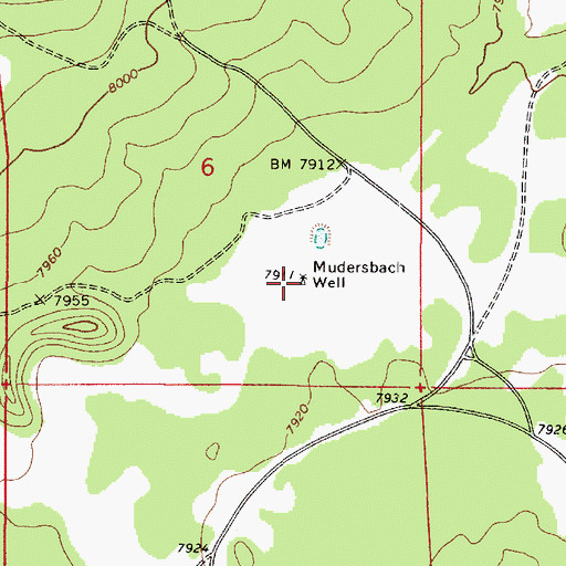 Topographic Map of Mudersbach Well, AZ